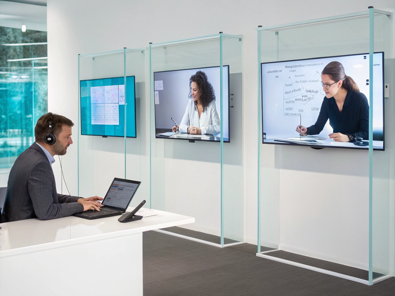 Professional working remotely with network protection