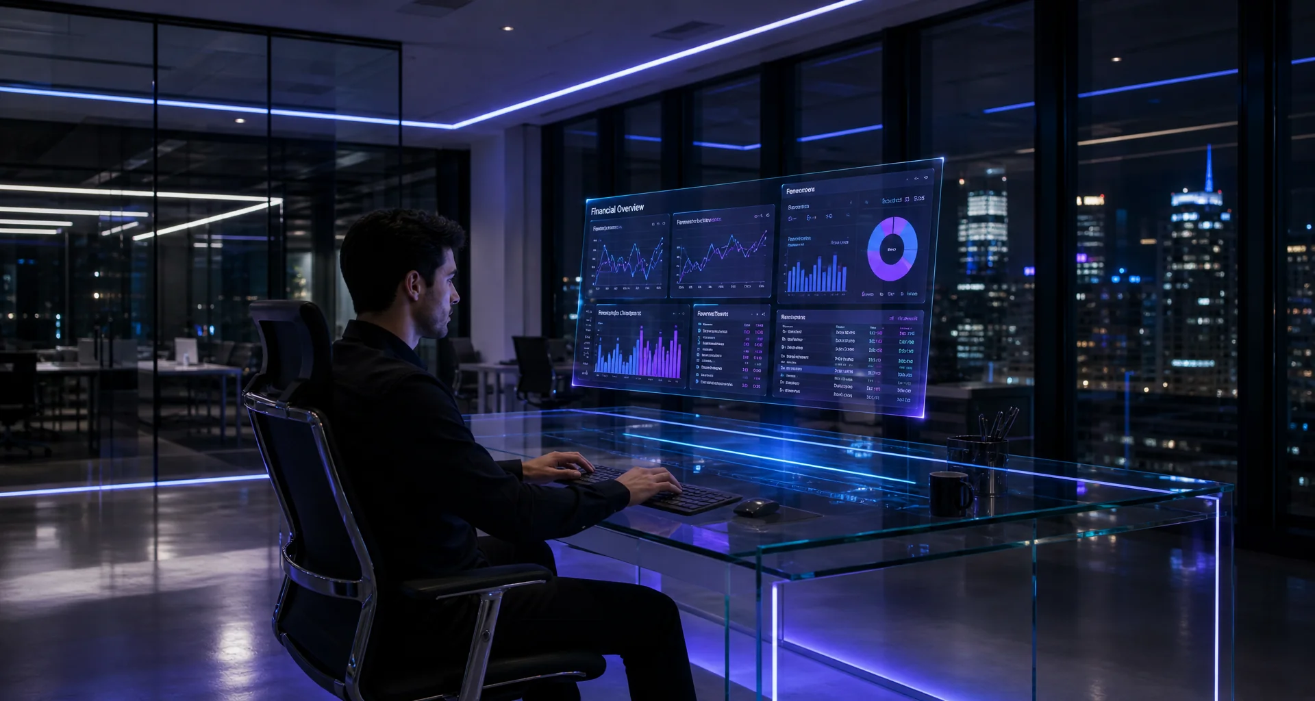 Remote professional working safely in a transit lounge