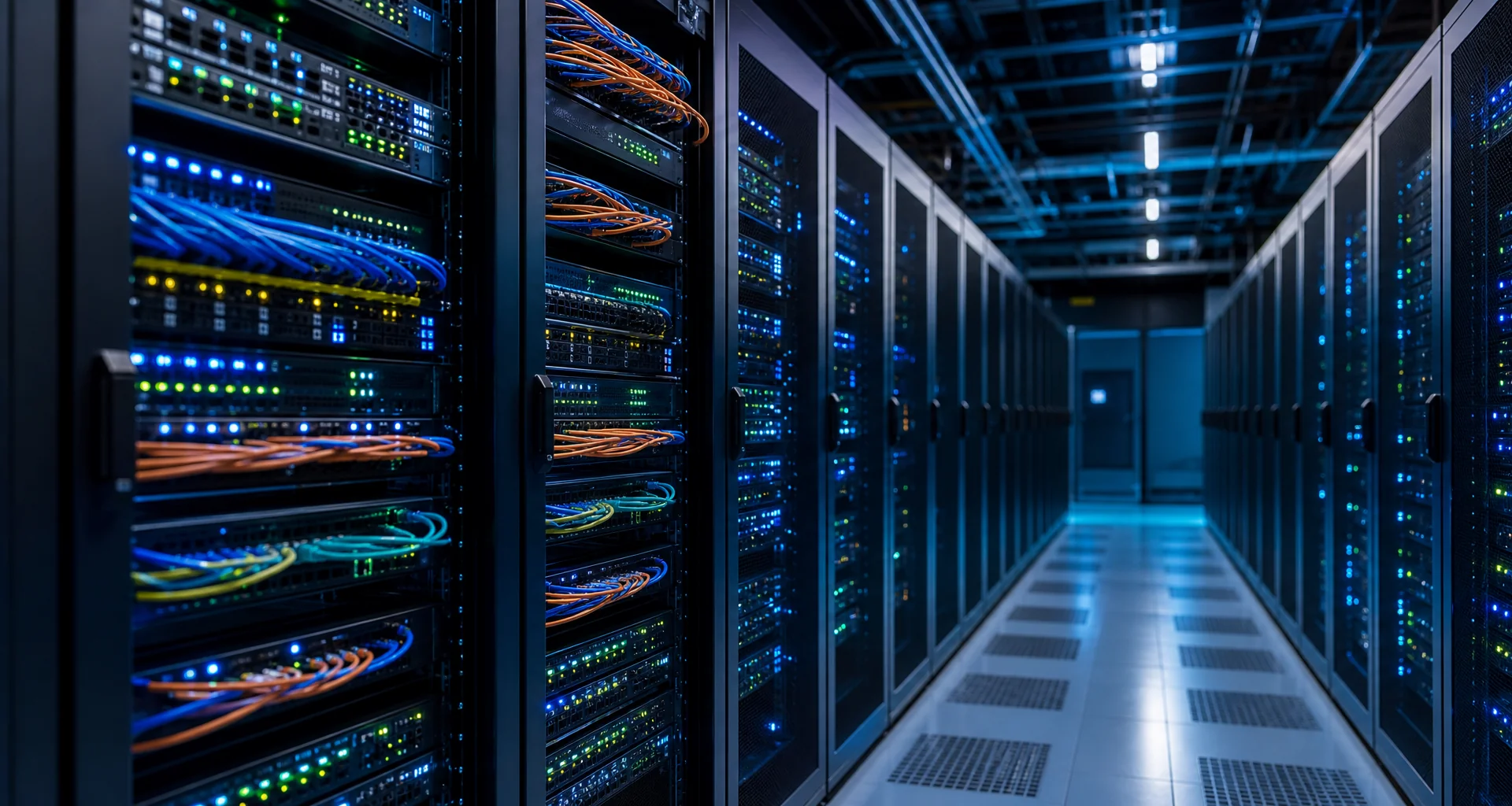 Cybersecurity network operations and server infrastructure background