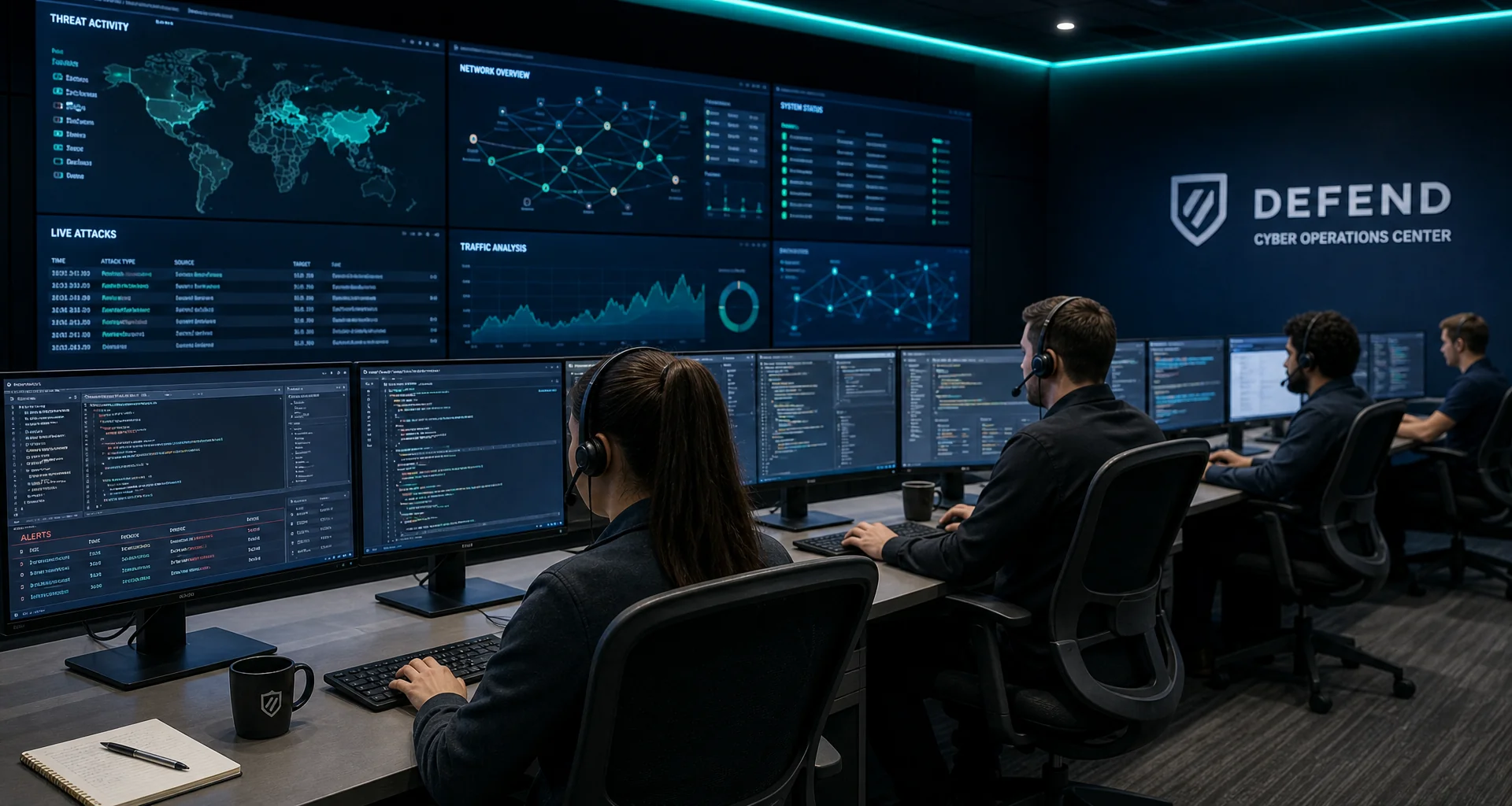 Live threat intelligence monitoring feed background